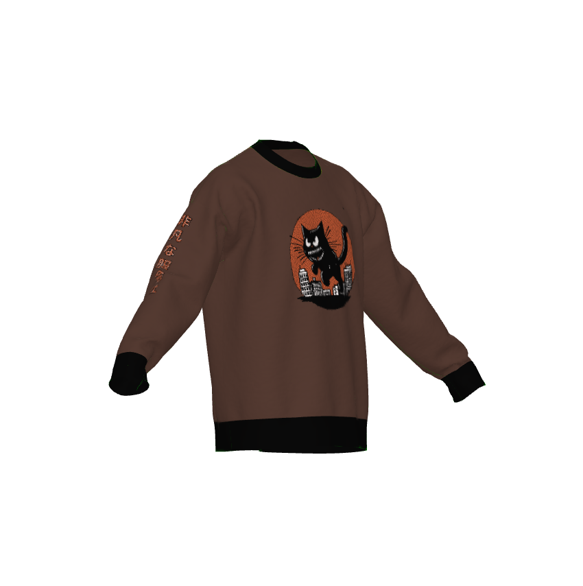 Kitty in the City No. 4 - Super Comfy Crew Neck Sweater (unisex)