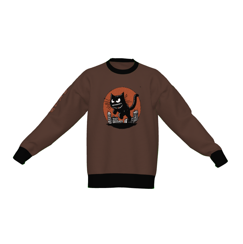 Kitty in the City No. 4 - Super Comfy Crew Neck Sweater (unisex)