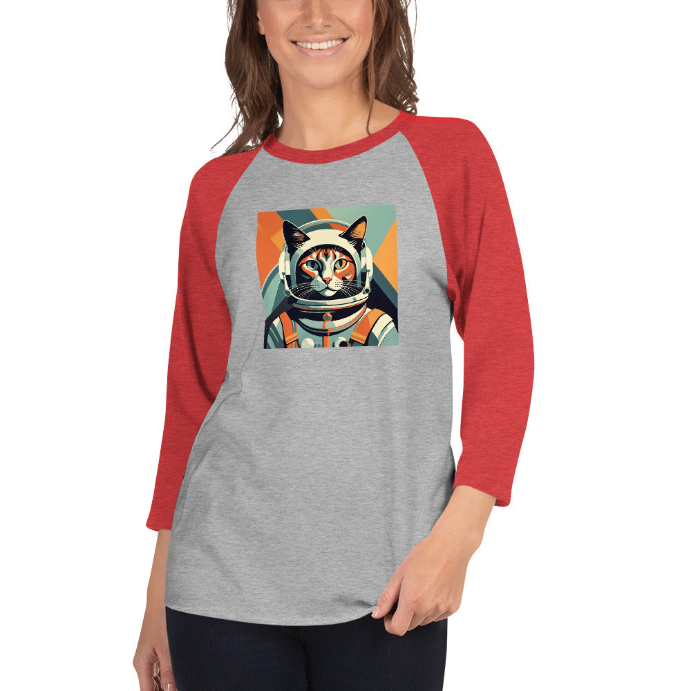 Astro-Kitty - 3/4 sleeve raglan shirt