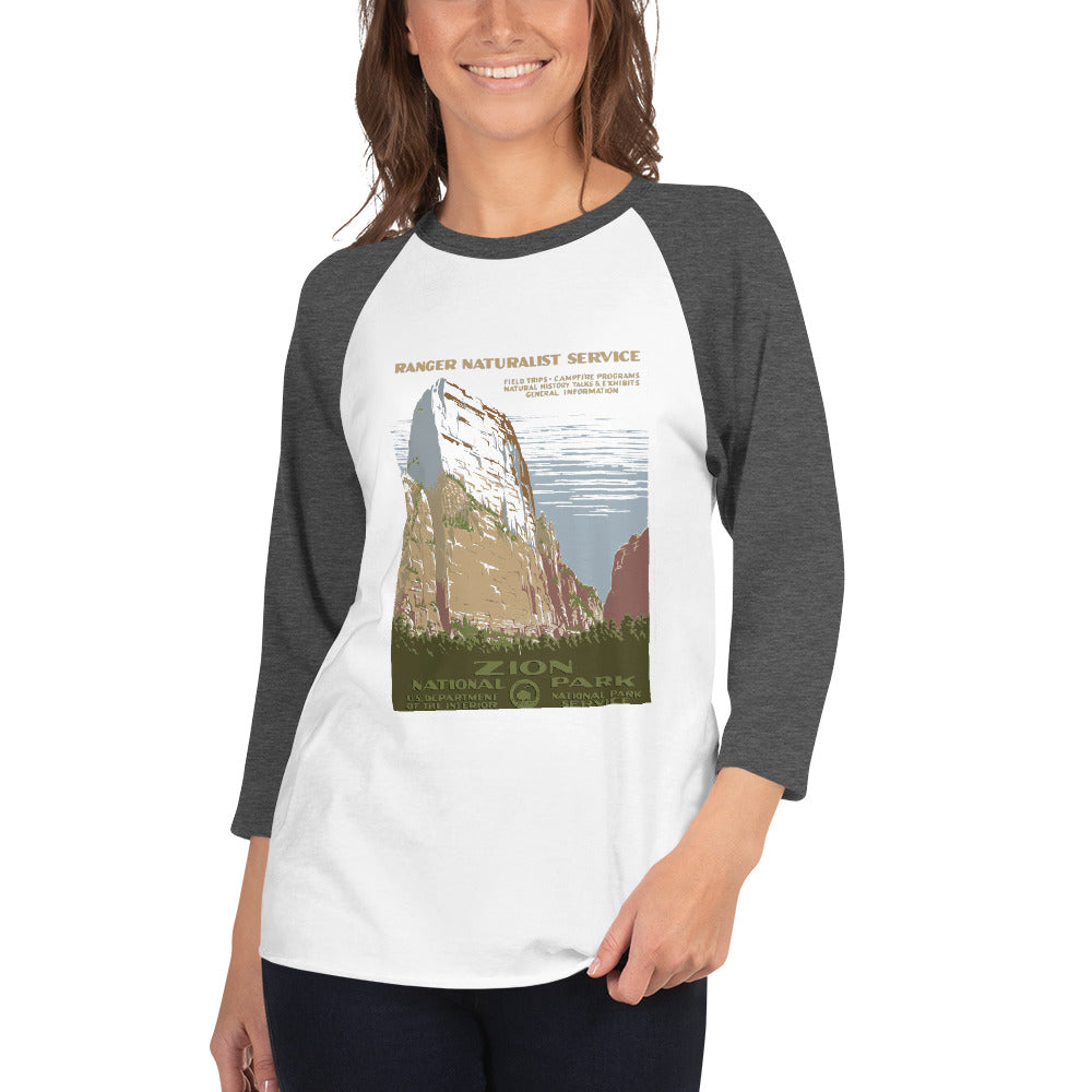WPA National Park Collection - Zion National Park - 3/4 sleeve raglan