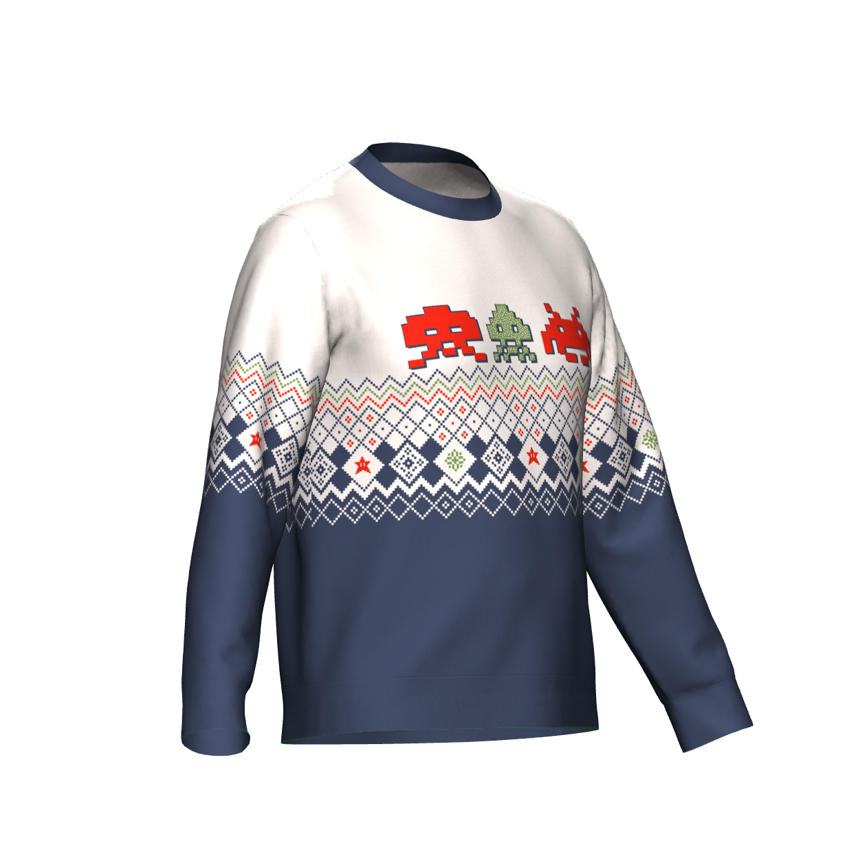 Ugly Christmas Sweater - Christmas Digi-Bit Invasion