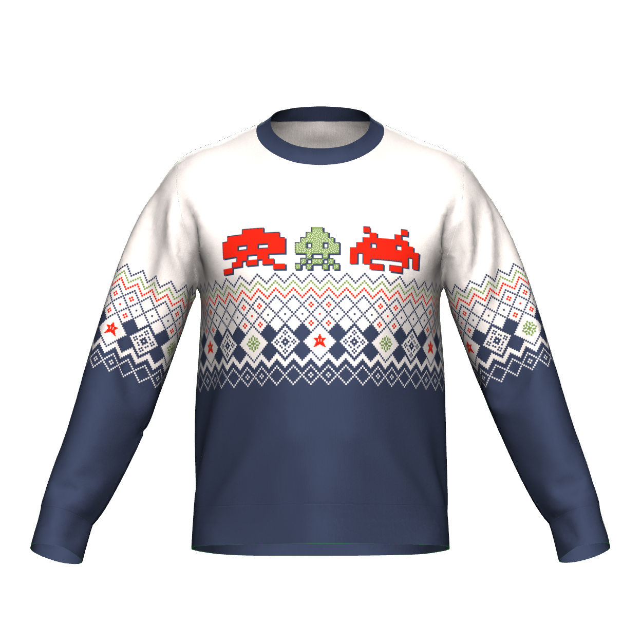 Ugly Christmas Sweater - Christmas Digi-Bit Invasion