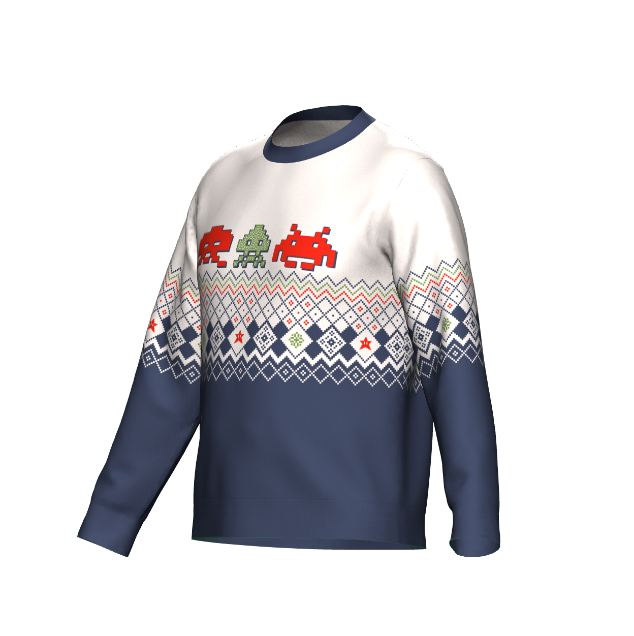 Ugly Christmas Sweater - Christmas Digi-Bit Invasion