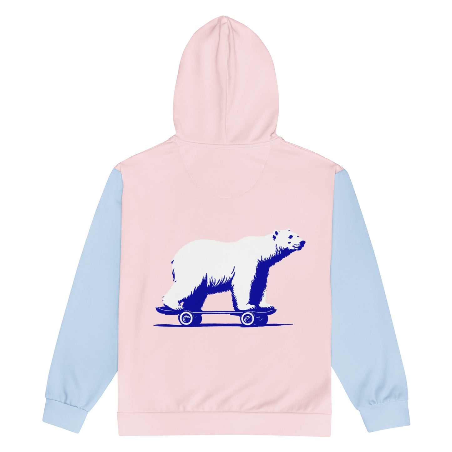 Polar Bear on a Skateboard - zip hoodie (unisex)