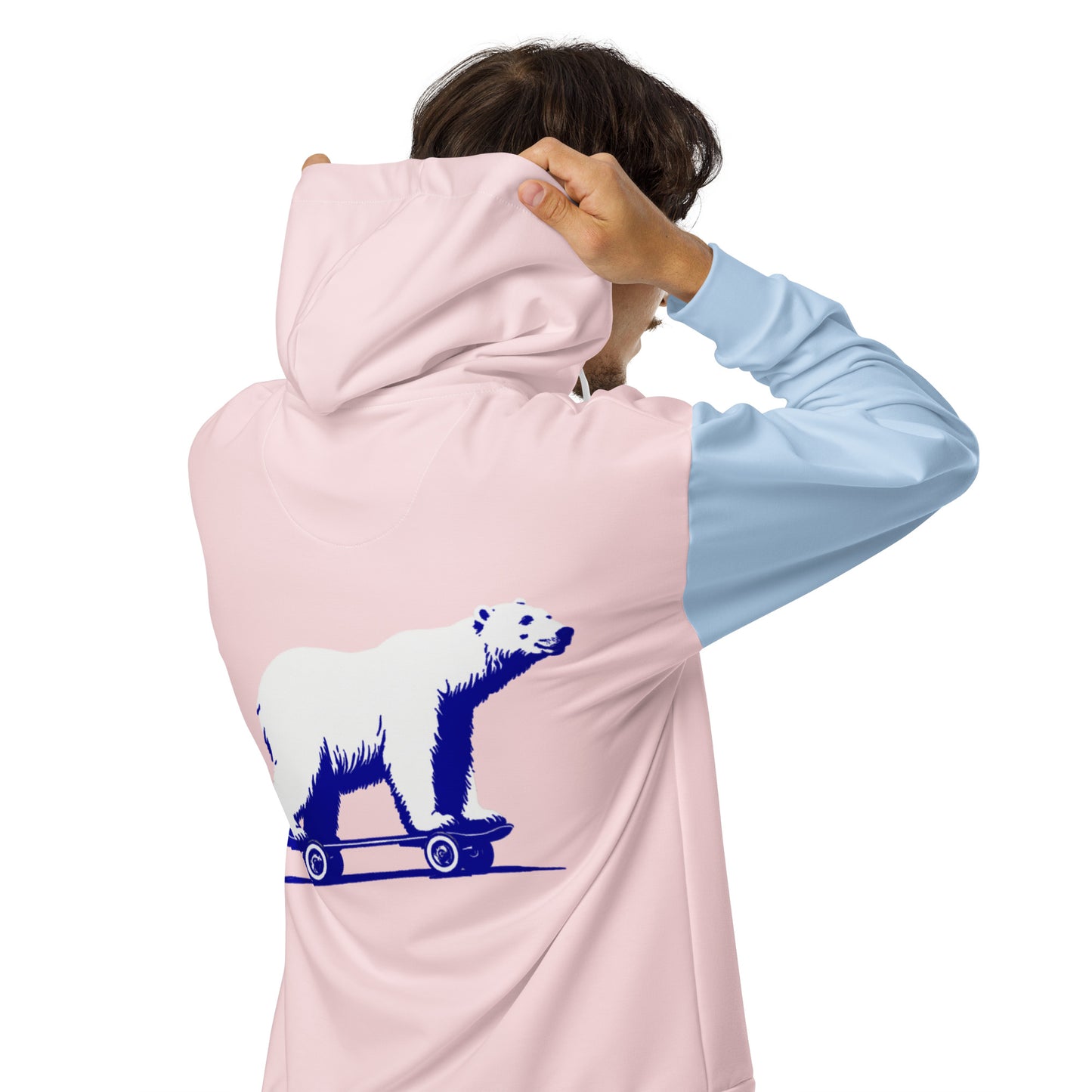 Polar Bear on a Skateboard - zip hoodie (unisex)