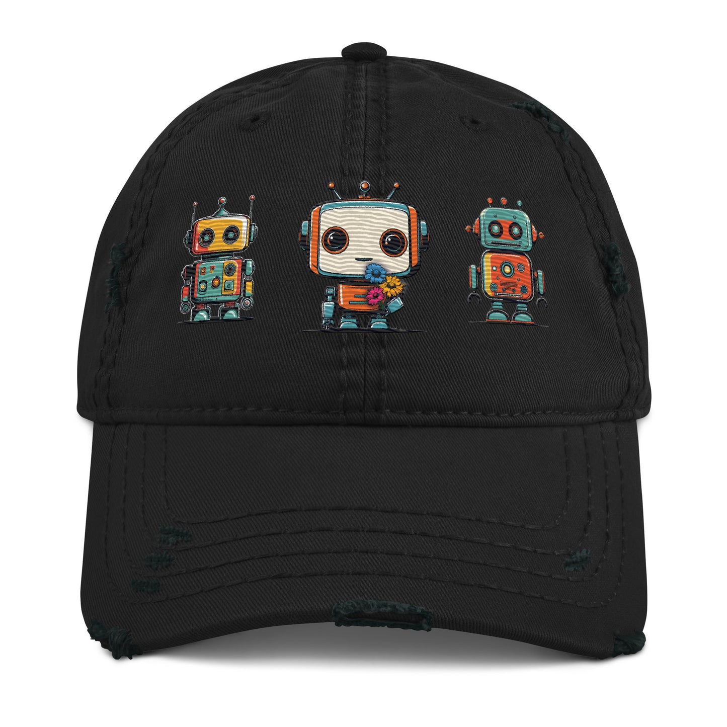 Robots Need Love Too No. 3 - Distressed Hat