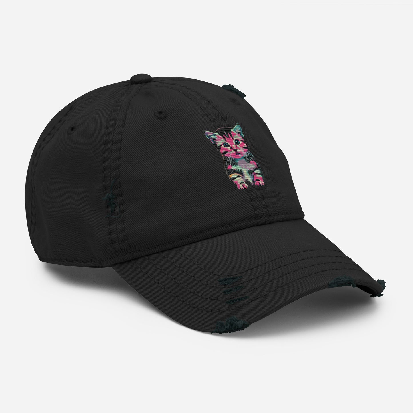 Fuzzy Kitty - Distressed Hat