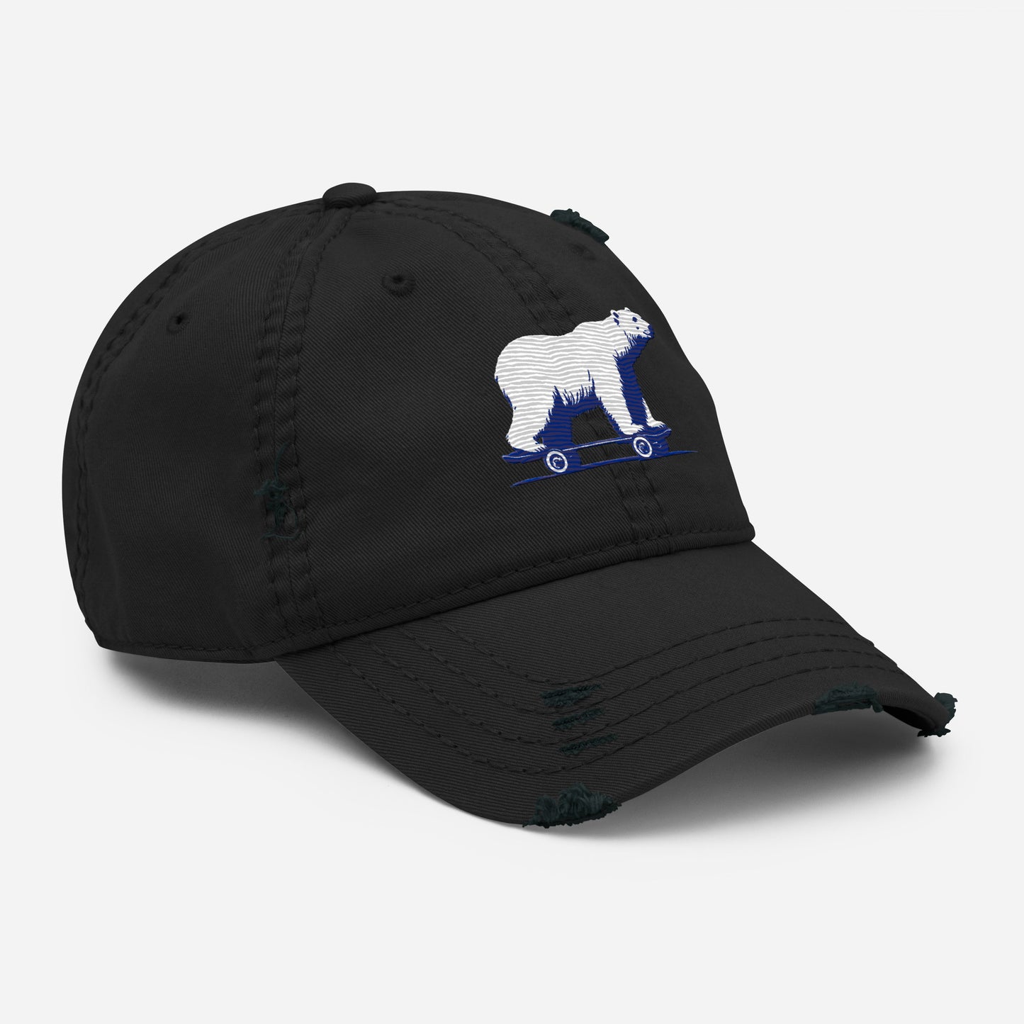 Polar Bear on a Skateboard - Distressed Hat