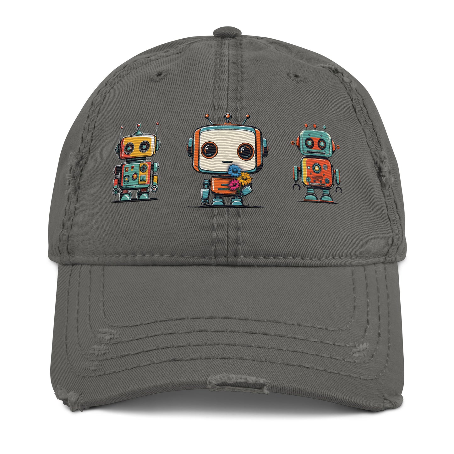 Robots Need Love Too No. 3 - Distressed Hat