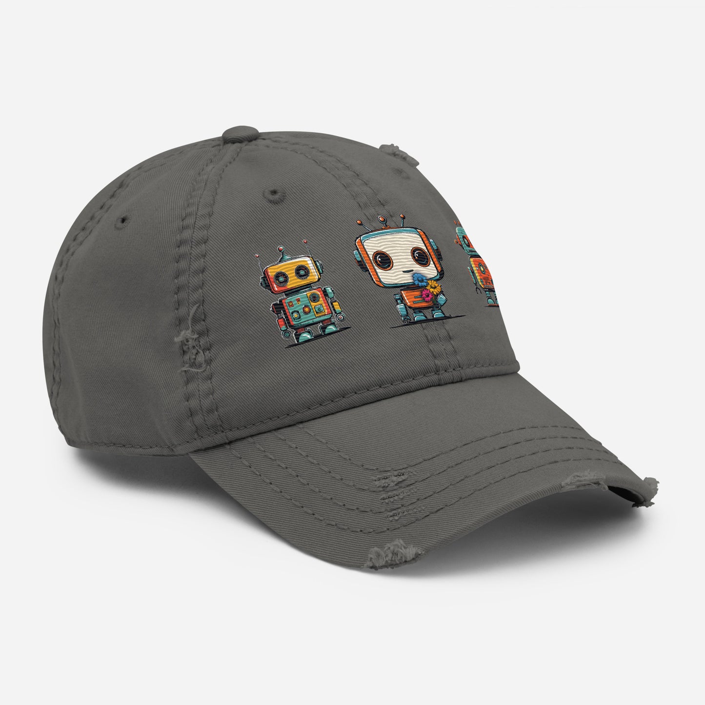 Robots Need Love Too No. 3 - Distressed Hat