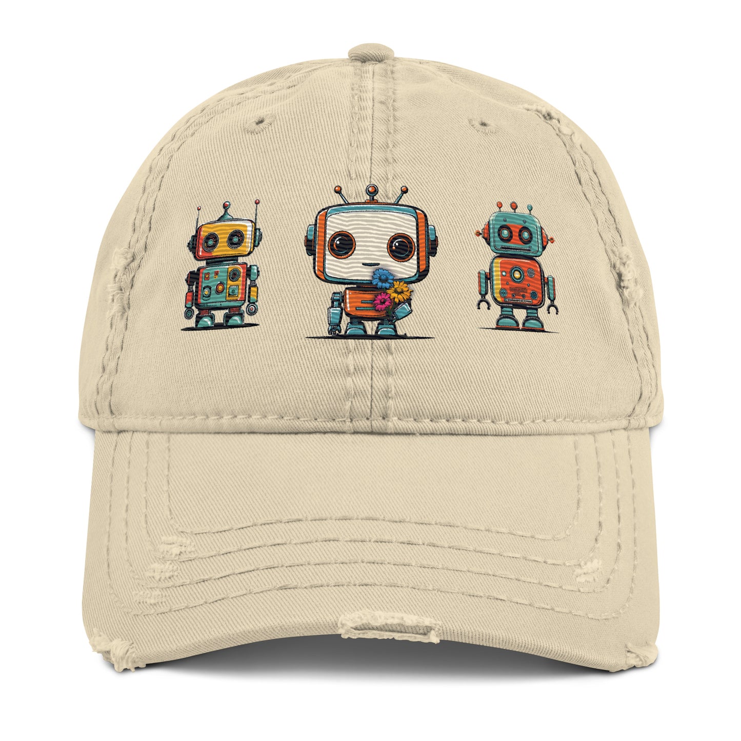 Robots Need Love Too No. 3 - Distressed Hat