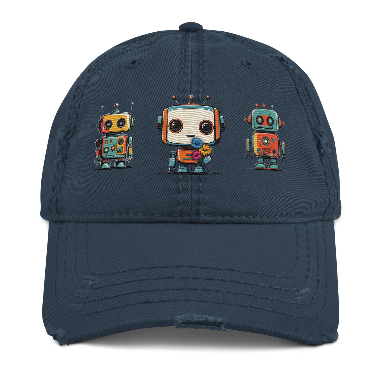 Robots Need Love Too No. 3 - Distressed Hat