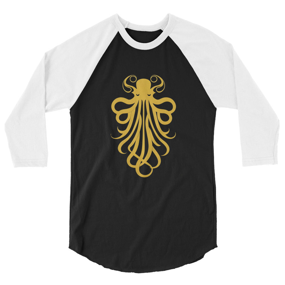 Awesome Orange Octopus No. 4 - 3/4 sleeve raglan