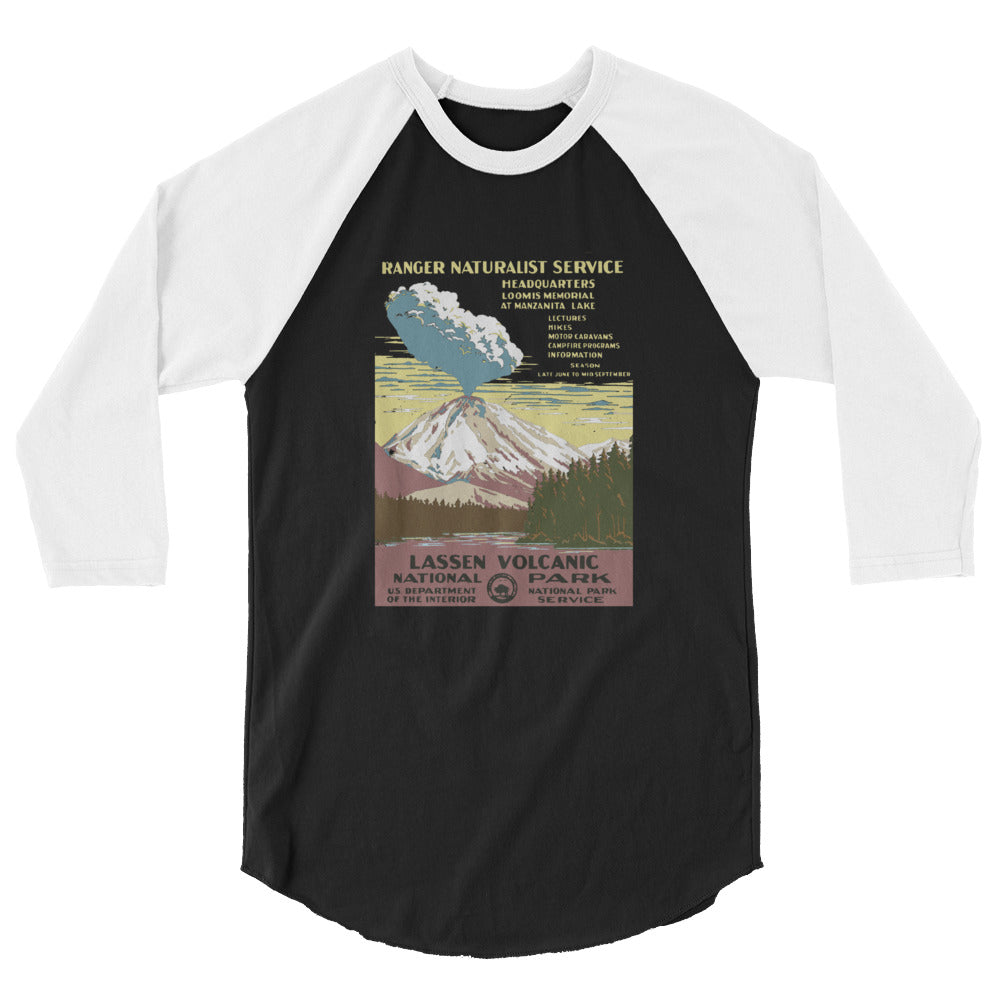 WPA National Park Collection - Lassen Volcanic National Park - 3/4 sleeve raglan shirt