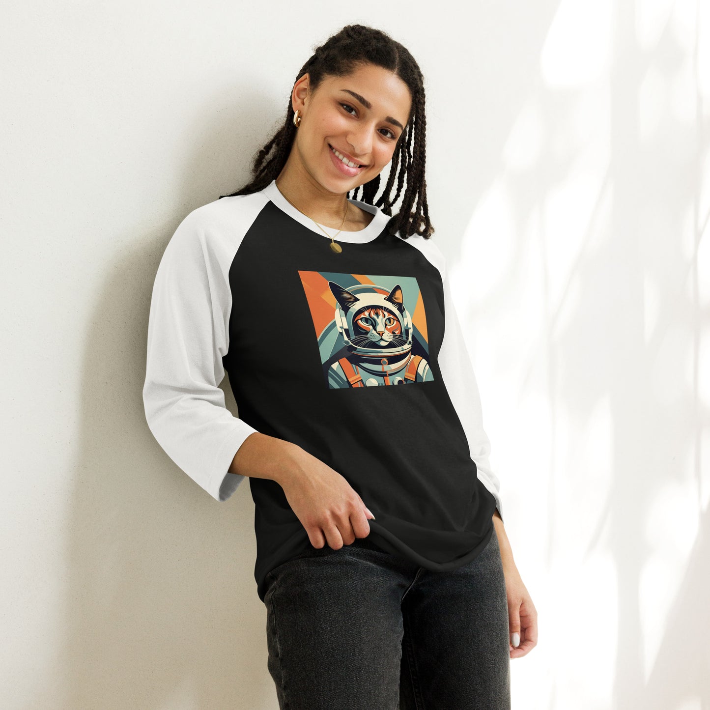 Astro-Kitty - 3/4 sleeve raglan shirt