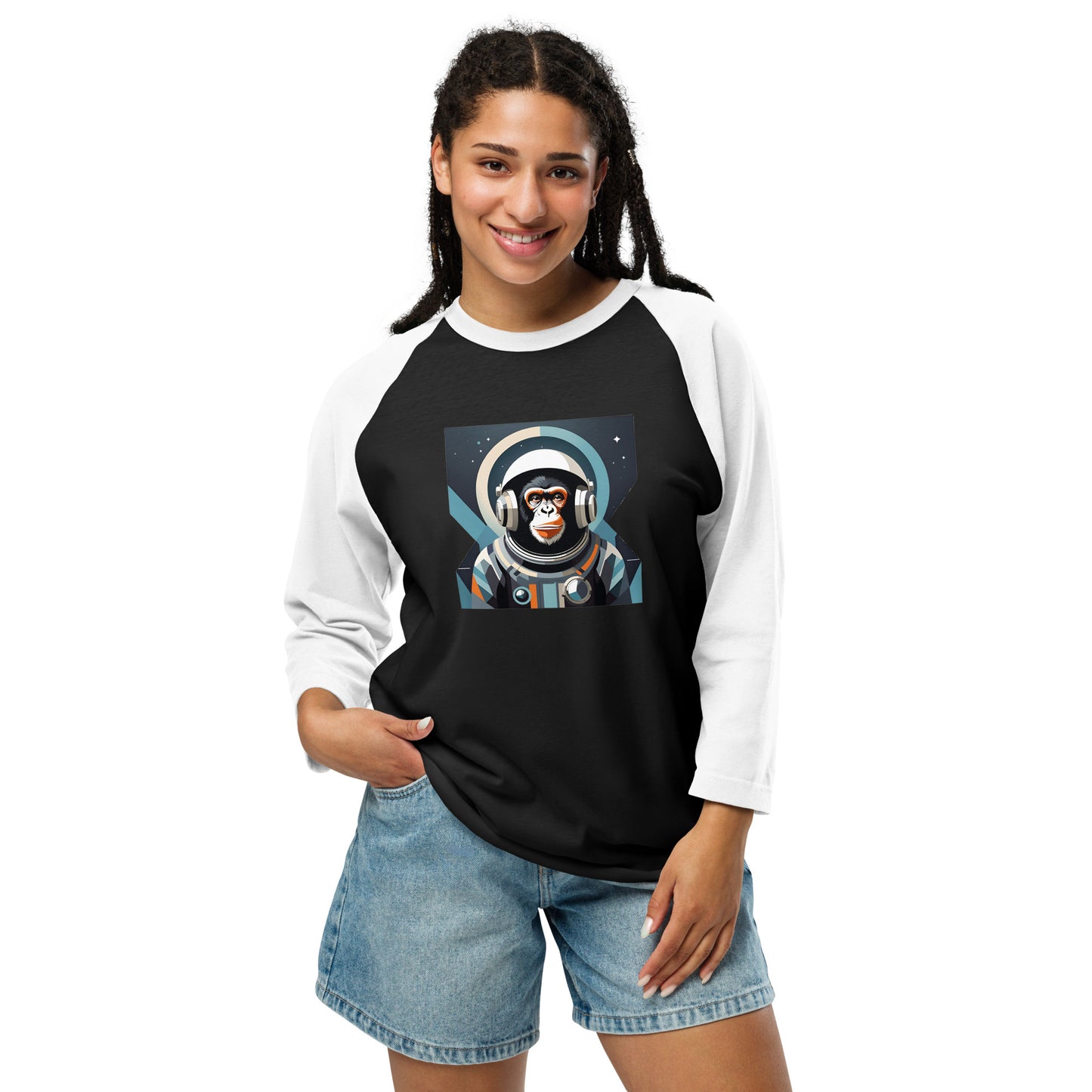 Astro Chimp Returns - 3/4 sleeve raglan shirt