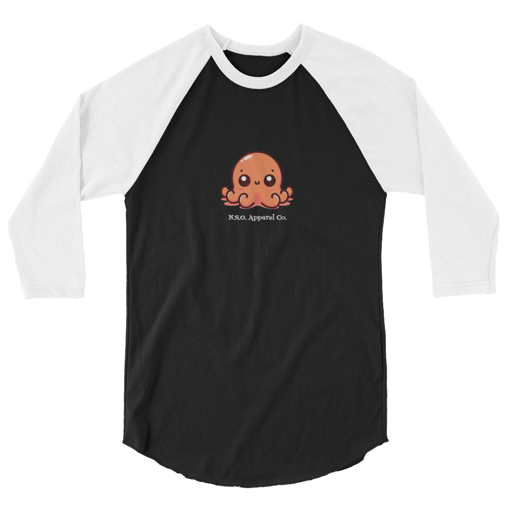 Awesome Orange Octopus No. 5 - 3/4 sleeve raglan shirt