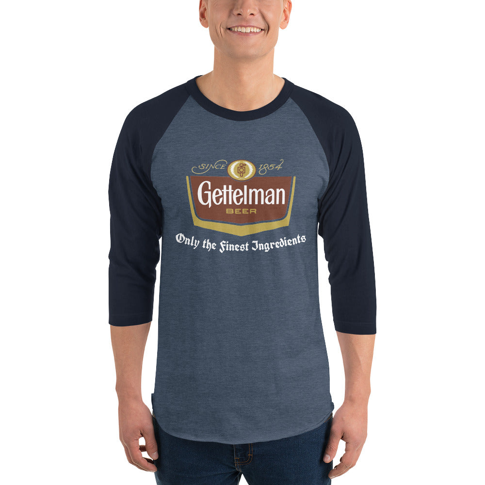 Forgotten Brands - Gettelman Beer - 3/4 sleeve raglan shirt