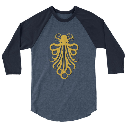 Awesome Orange Octopus No. 4 - 3/4 sleeve raglan