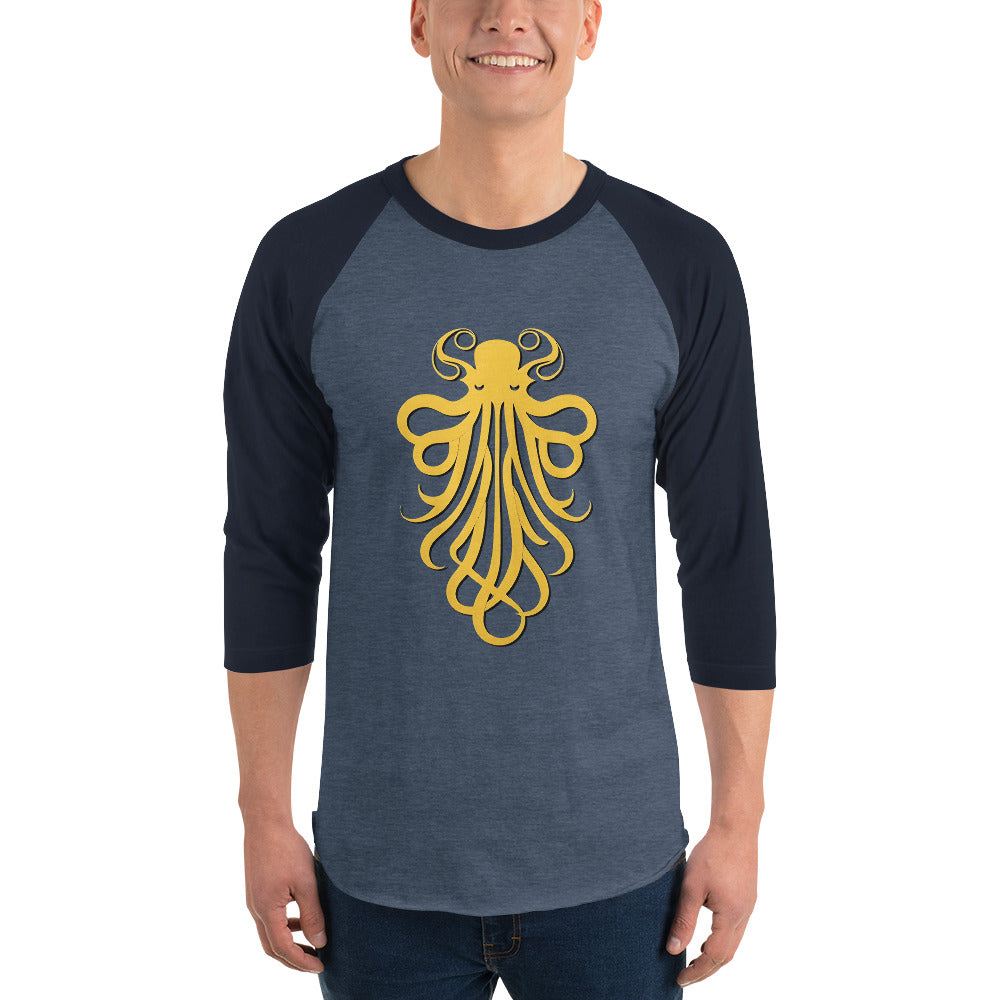 Awesome Orange Octopus No. 4 - 3/4 sleeve raglan