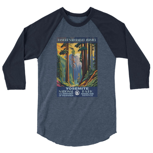 WPA National Park Collection - Yosemite National Park - 3/4 sleeve raglan shirt