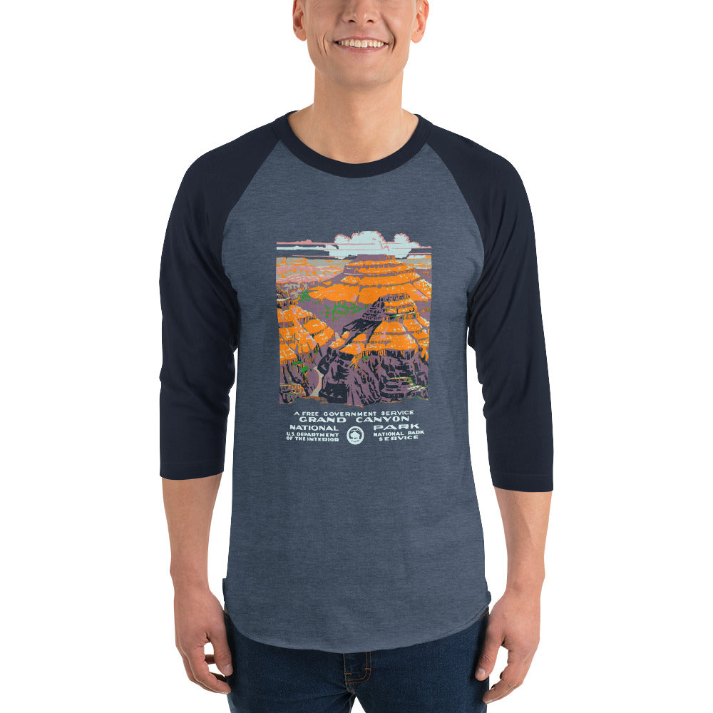 WPA National Park Collection - Grand Canyon National Park - 3/4 sleeve raglan shirt