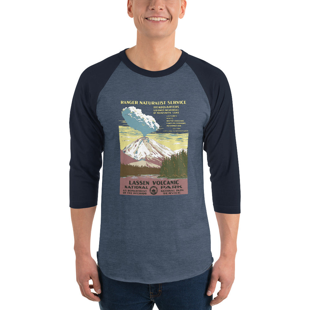 WPA National Park Collection - Lassen Volcanic National Park - 3/4 sleeve raglan shirt