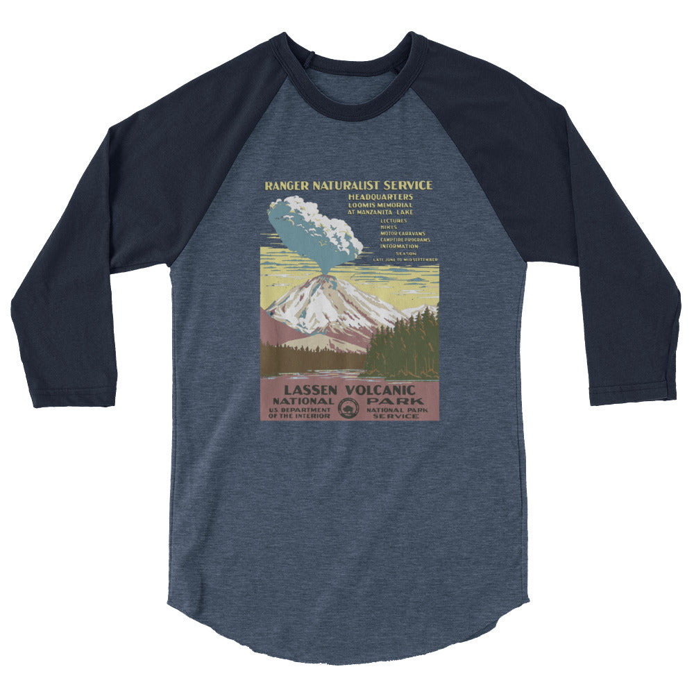 WPA National Park Collection - Lassen Volcanic National Park - 3/4 sleeve raglan shirt