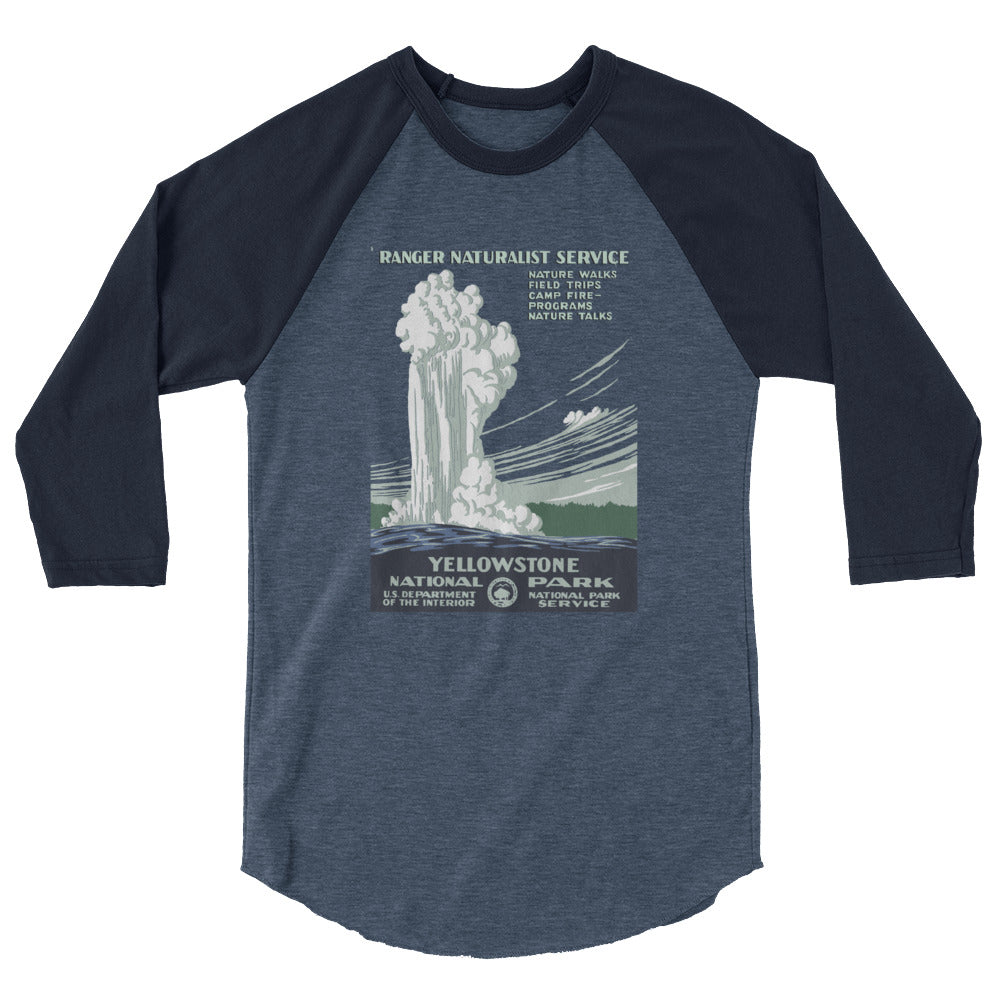 WPA National Park Collection - Yellowstone National Park - 3/4 sleeve raglan shirt