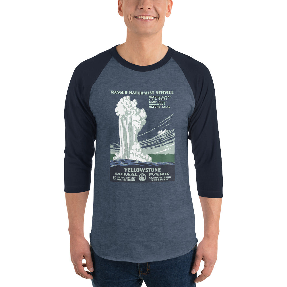 WPA National Park Collection - Yellowstone National Park - 3/4 sleeve raglan shirt