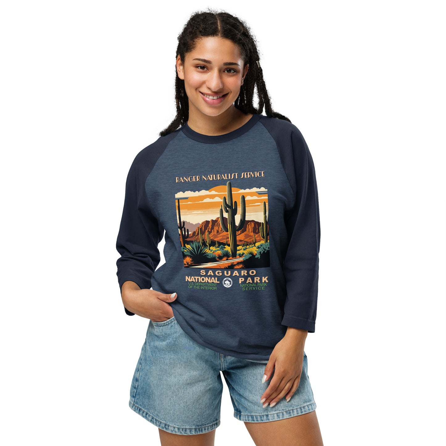 WPA National Park Collection - Saguaro National Park - 3/4 sleeve raglan shirt