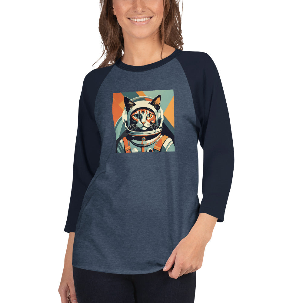 Astro-Kitty - 3/4 sleeve raglan shirt