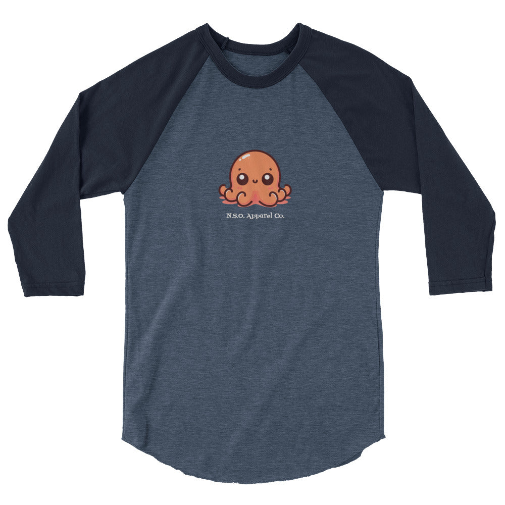 Awesome Orange Octopus No. 5 - 3/4 sleeve raglan shirt