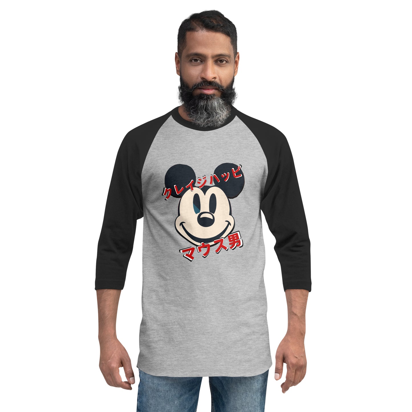 Cinema Collection - Mentally Unwell Mouse Man - 3/4 sleeve raglan shirt