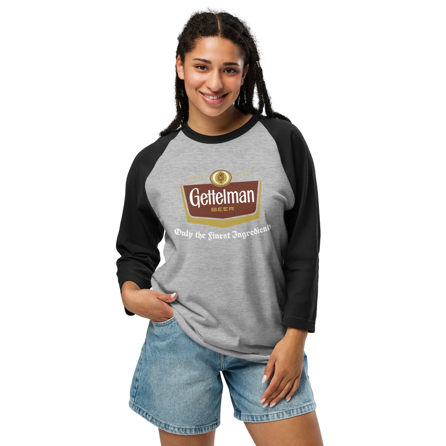 Forgotten Brands - Gettelman Beer - 3/4 sleeve raglan shirt