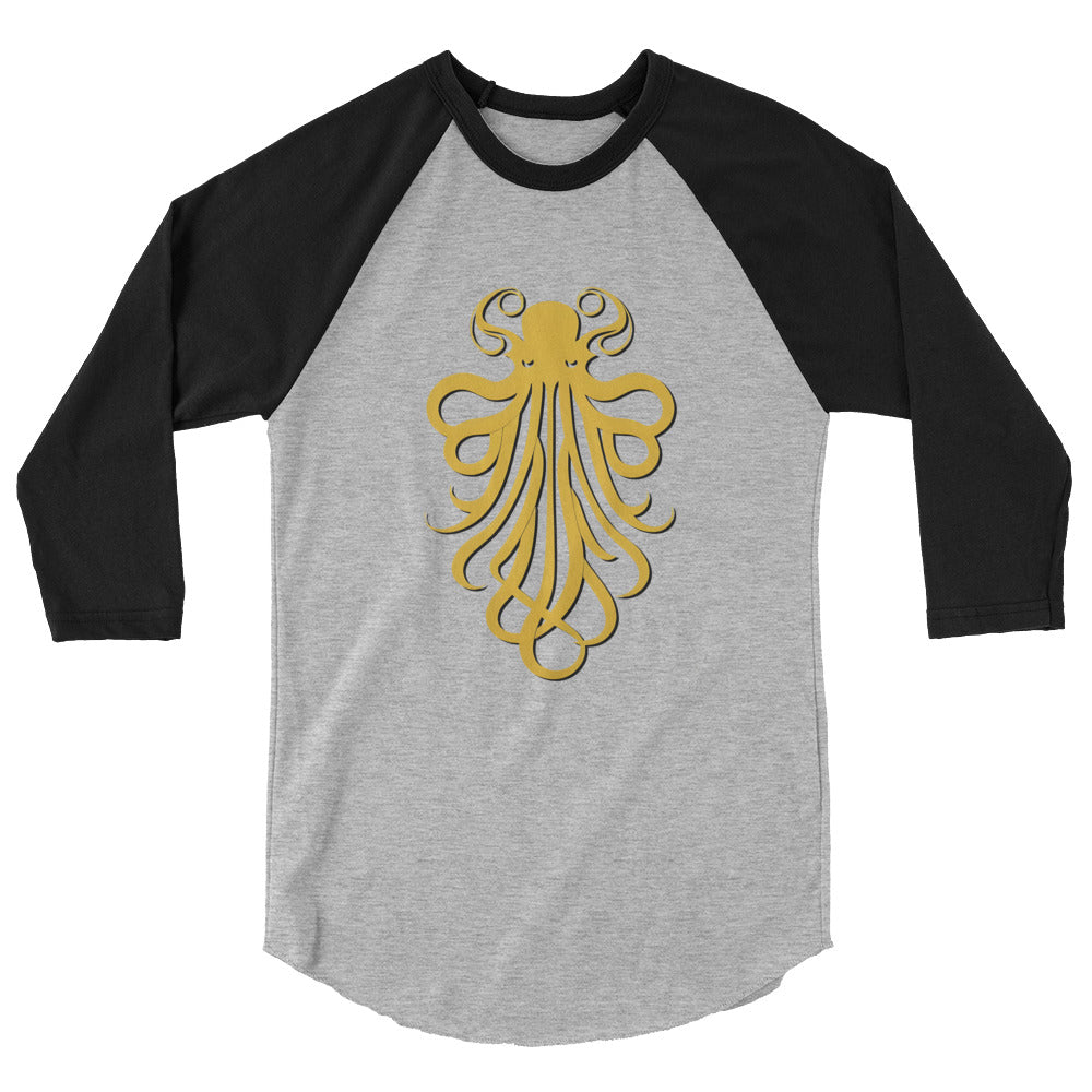 Awesome Orange Octopus No. 4 - 3/4 sleeve raglan