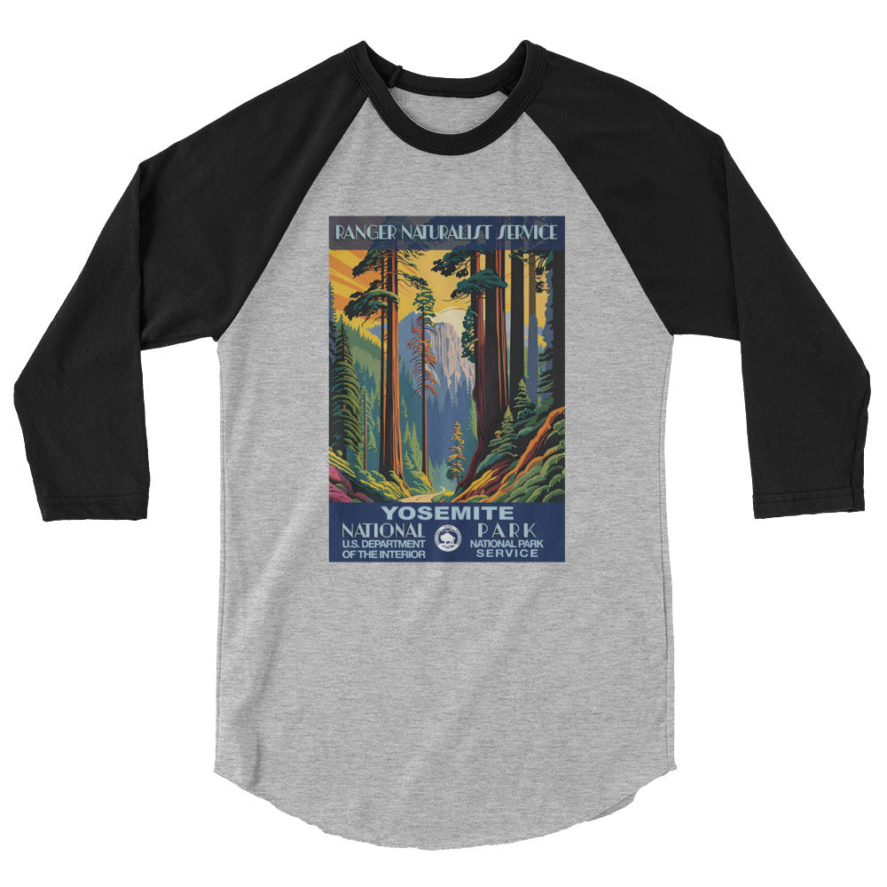 WPA National Park Collection - Yosemite National Park - 3/4 sleeve raglan shirt