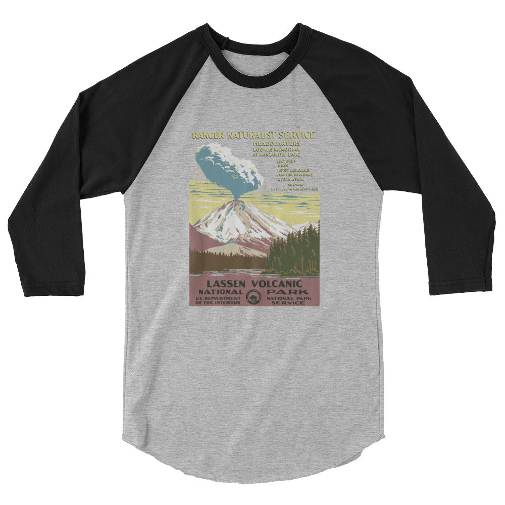 WPA National Park Collection - Lassen Volcanic National Park - 3/4 sleeve raglan shirt