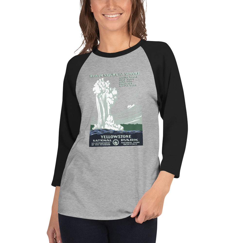 WPA National Park Collection - Yellowstone National Park - 3/4 sleeve raglan shirt