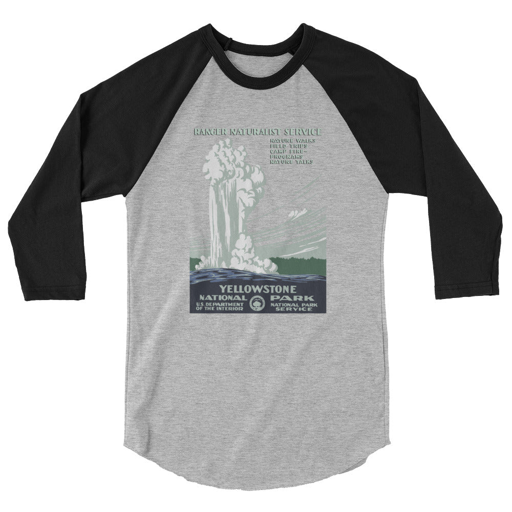 WPA National Park Collection - Yellowstone National Park - 3/4 sleeve raglan shirt