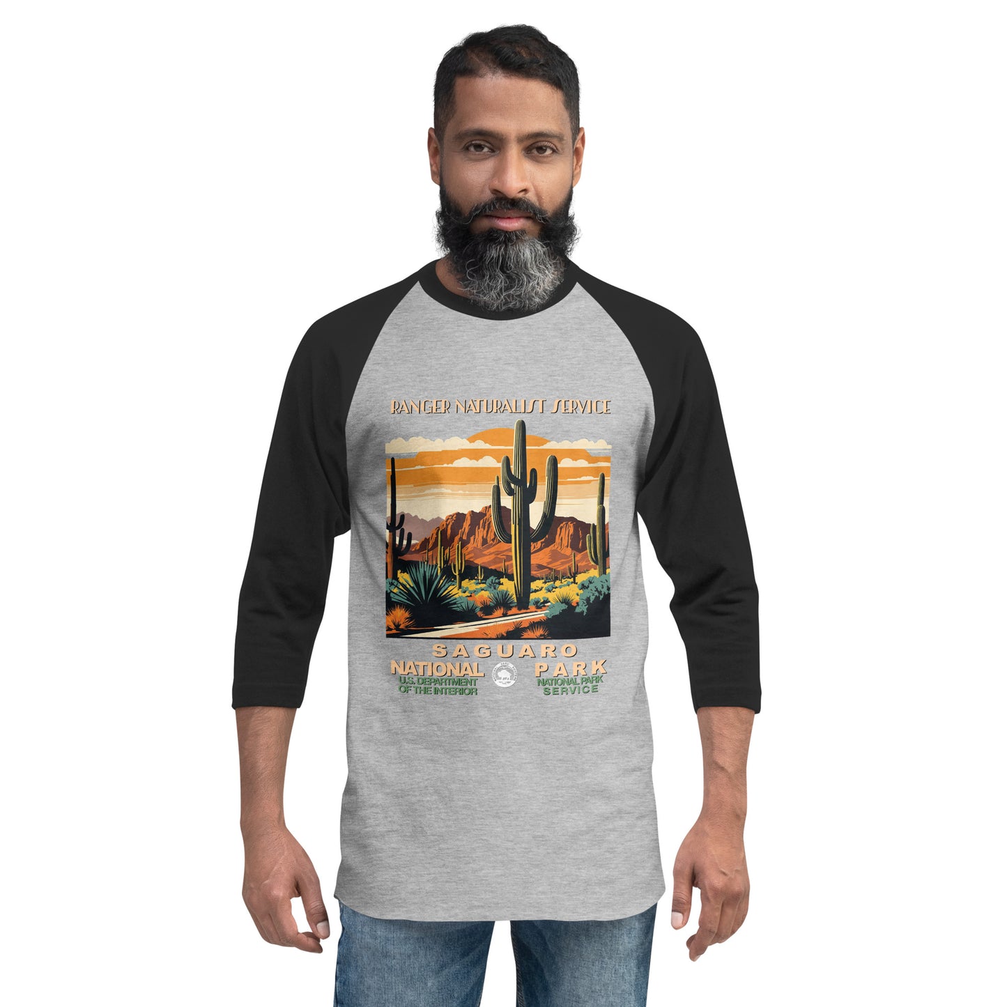 WPA National Park Collection - Saguaro National Park - 3/4 sleeve raglan shirt