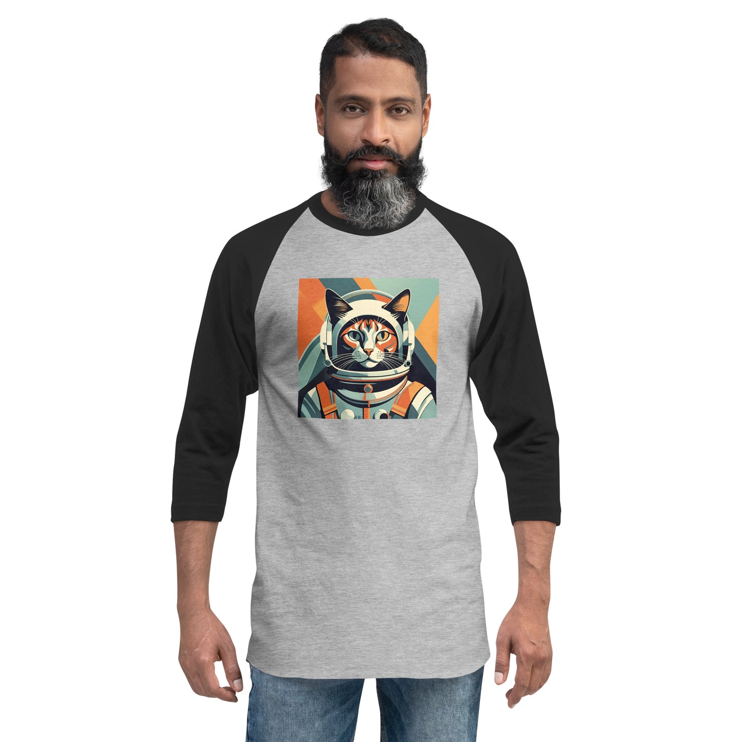 Astro-Kitty - 3/4 sleeve raglan shirt