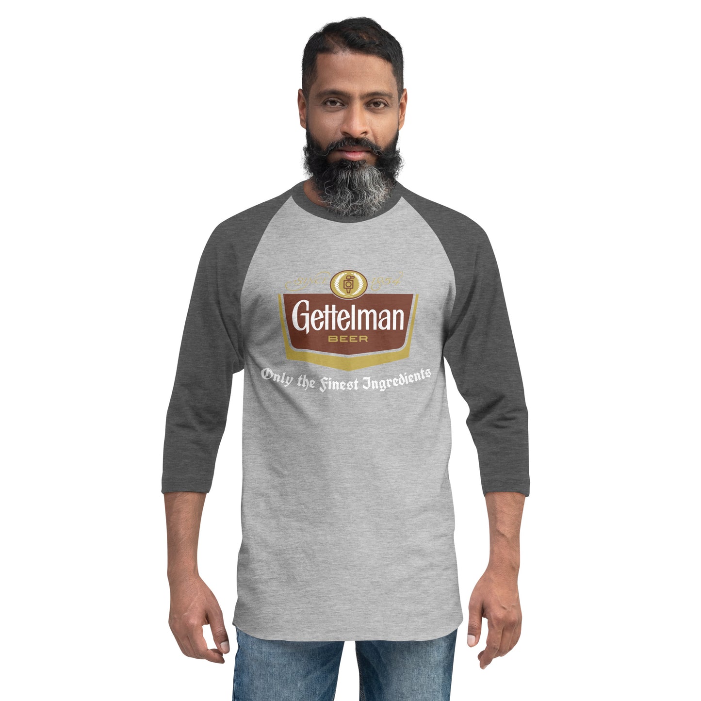 Forgotten Brands - Gettelman Beer - 3/4 sleeve raglan shirt