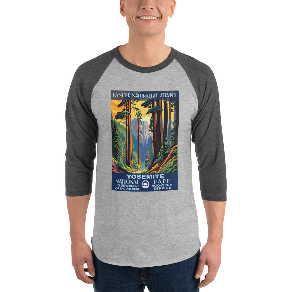 WPA National Park Collection - Yosemite National Park - 3/4 sleeve raglan shirt