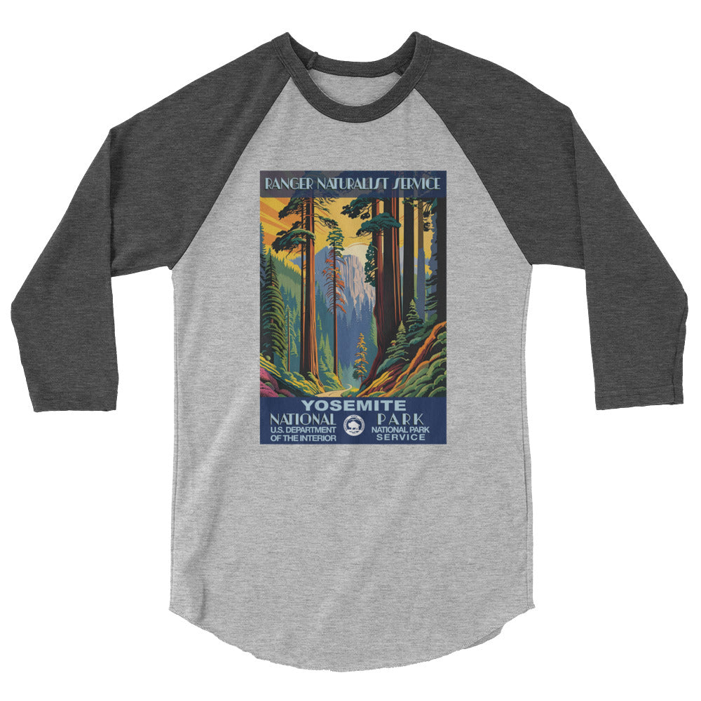 WPA National Park Collection - Yosemite National Park - 3/4 sleeve raglan shirt