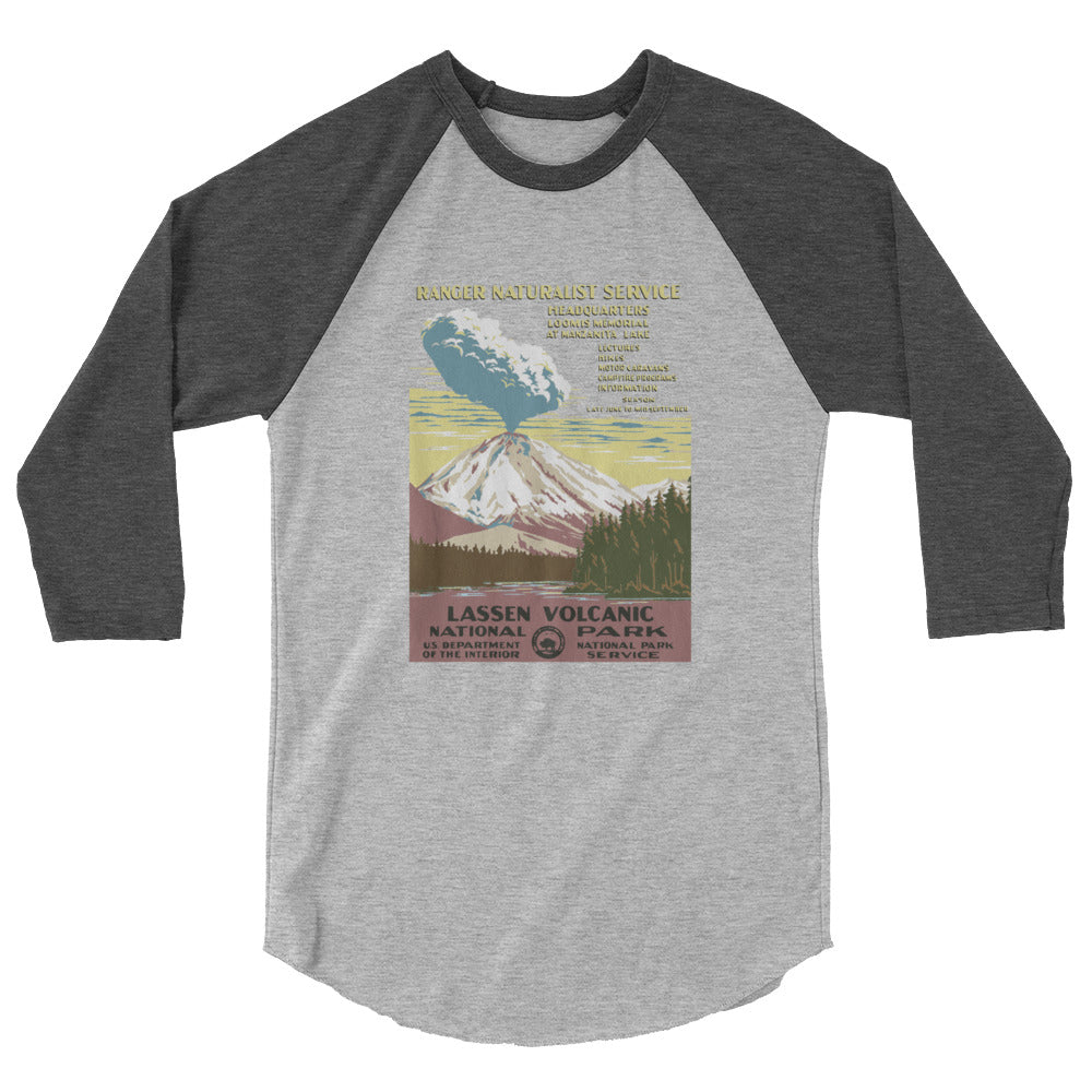 WPA National Park Collection - Lassen Volcanic National Park - 3/4 sleeve raglan shirt