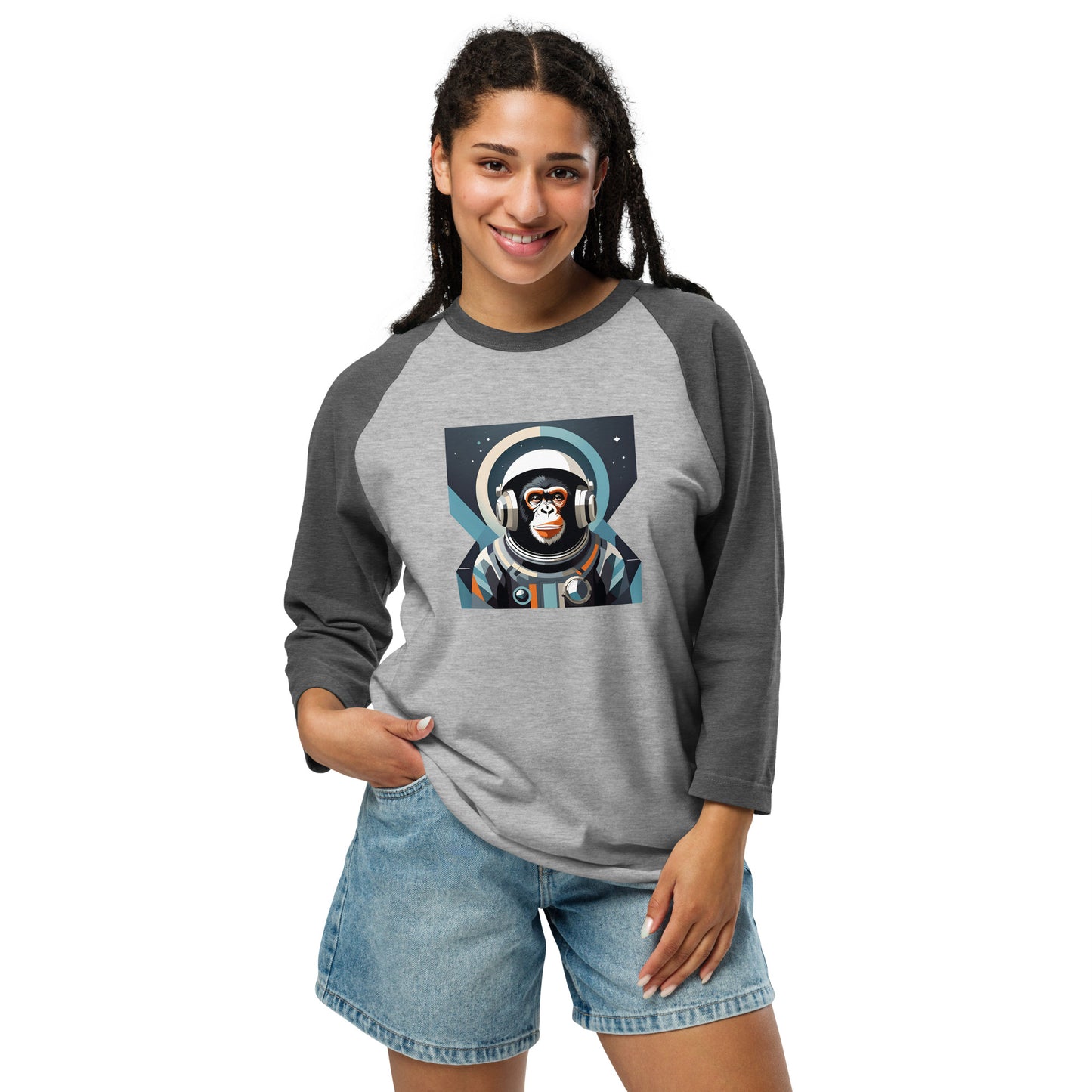 Astro Chimp Returns - 3/4 sleeve raglan shirt