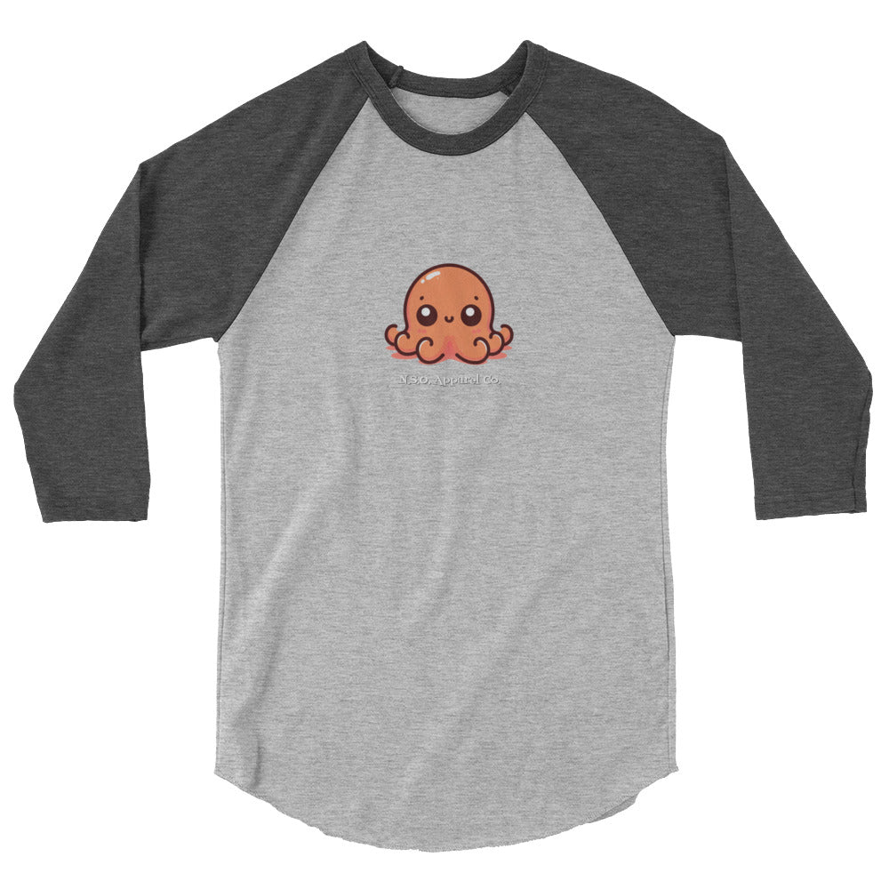 Awesome Orange Octopus No. 5 - 3/4 sleeve raglan shirt