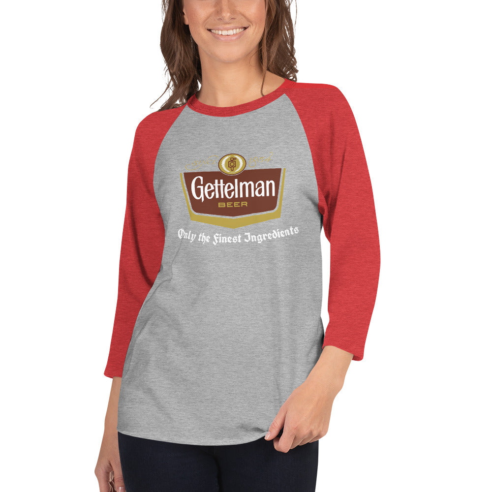 Forgotten Brands - Gettelman Beer - 3/4 sleeve raglan shirt