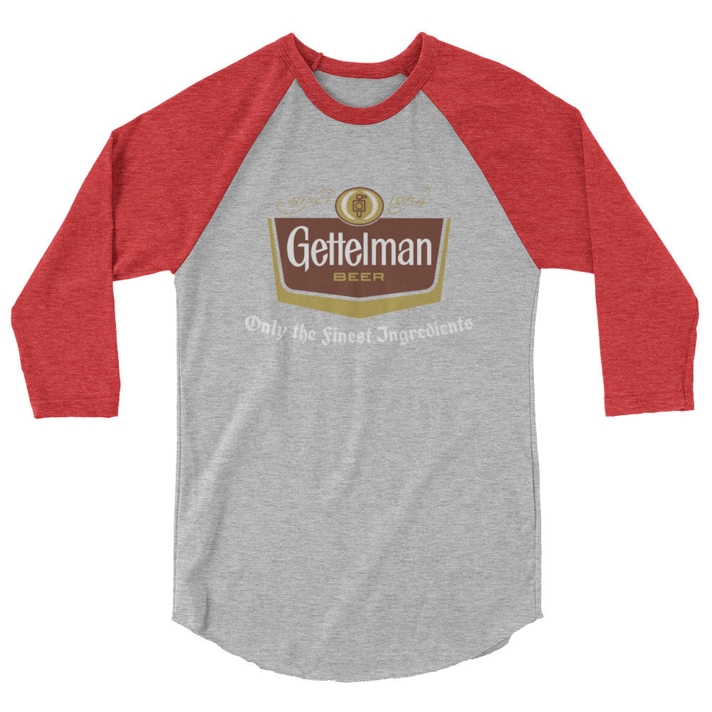 Forgotten Brands - Gettelman Beer - 3/4 sleeve raglan shirt